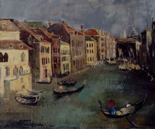 Painting titled "Venice in autumn" by Maria Otetelesanu, Original Artwork