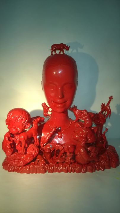 Sculpture intitulée "Temptation 1" par Mister Oth, Œuvre d'art originale, Plastique