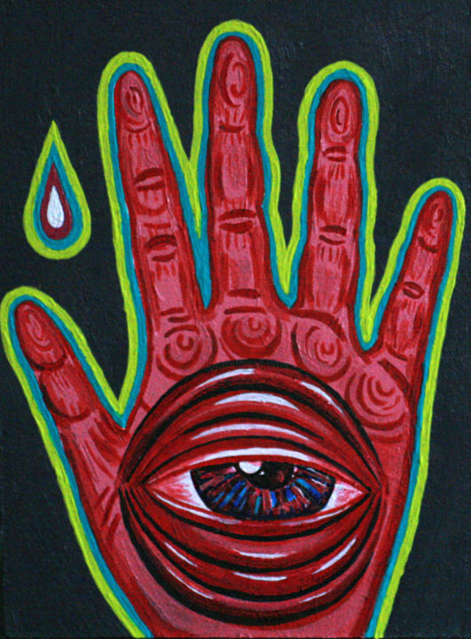Painting titled "magic hand" by Anastasia Isakova, Original Artwork, Acrylic