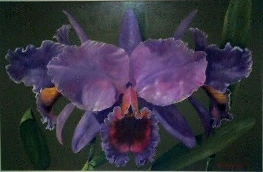 Pintura intitulada "Orquídeas l" por Otoni Rodrigues, Obras de arte originais, Óleo