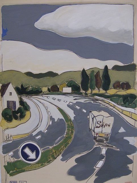 Painting titled "Route" by otsuki, Original Artwork