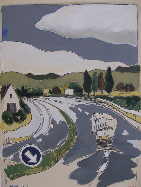 Peinture intitulée "Route" par Otsuki, Œuvre d'art originale