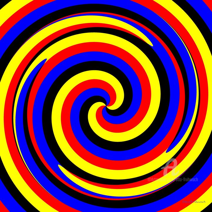 Digital Arts titled "Hypnotized 2" by Otto Frühwach, Original Artwork, Digital Painting