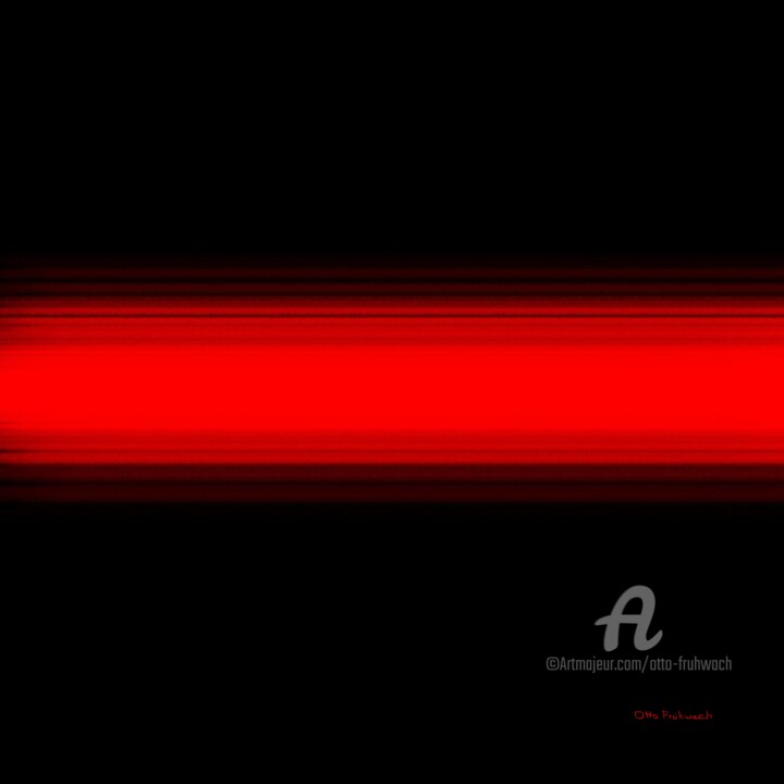 Digitale Kunst mit dem Titel "Frequenz Rot" von Otto Frühwach, Original-Kunstwerk, Digitale Malerei