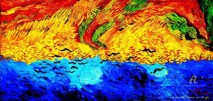 Картина под названием "A dream of Vincent…" - Otto Frühwach, Подлинное произведение искусства, Цифровая печать Установлен на…