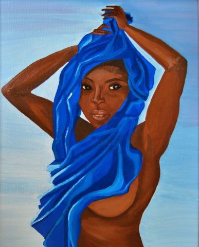 Картина под названием "esclave noire penda…" - Reneart, Подлинное произведение искусства