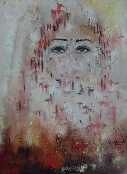 Painting titled "Regard" by Ouiza Achab, Original Artwork, Oil
