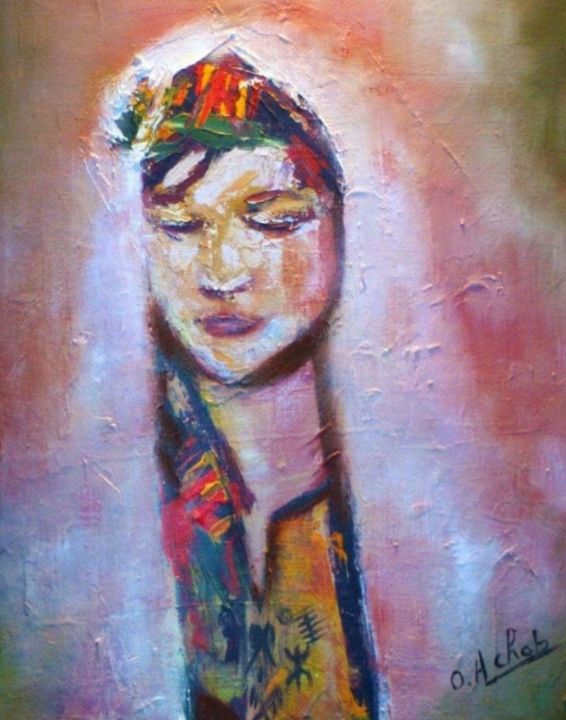 Peinture intitulée "Zaina" par Ouiza Achab, Œuvre d'art originale, Acrylique