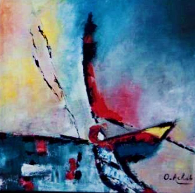 Peinture intitulée "Harraga (Migrants)" par Ouiza Achab, Œuvre d'art originale, Acrylique Monté sur Châssis