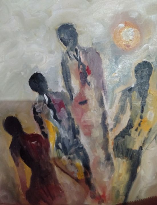 Pintura intitulada "Espoir" por Ouiza Achab, Obras de arte originais, Óleo