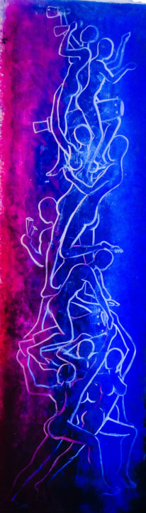 Peinture intitulée "Ayëssí(la joie)" par Oulianock Kpobly, Œuvre d'art originale, Acrylique