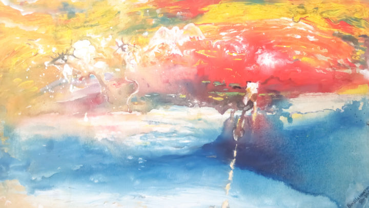 Peinture intitulée "Fäborífa(La fontain…" par Oulianock Kpobly, Œuvre d'art originale, Acrylique