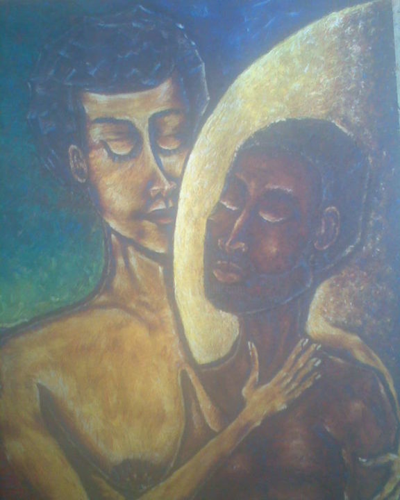 Pittura intitolato "Soneto de Amor; Pab…" da Ouma Fred, Opera d'arte originale, Olio