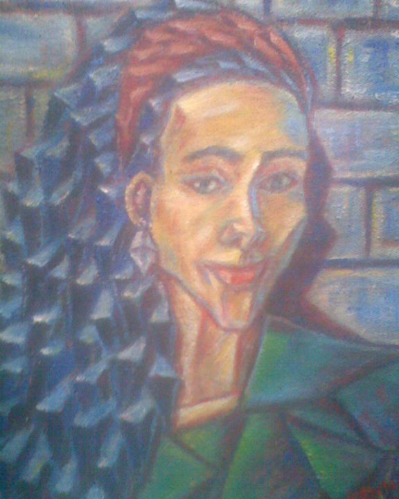 Painting titled "Portrait of Marguer…" by Ouma Fred, Original Artwork, Oil