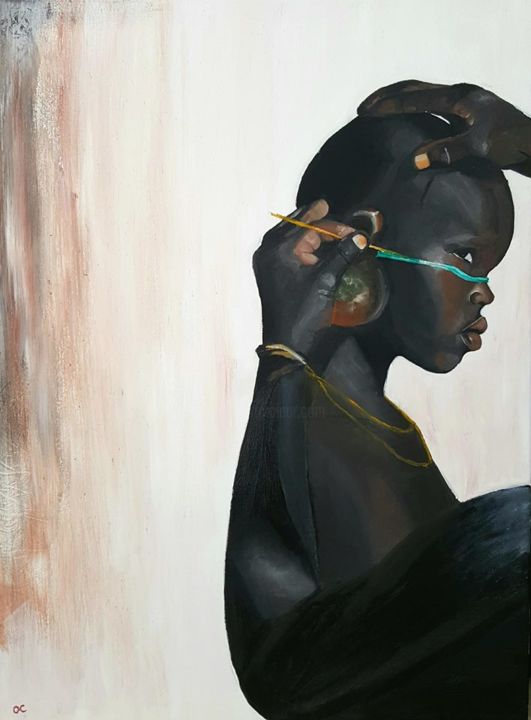 Peinture intitulée "Surma" par Oumayma Cherif, Œuvre d'art originale, Huile