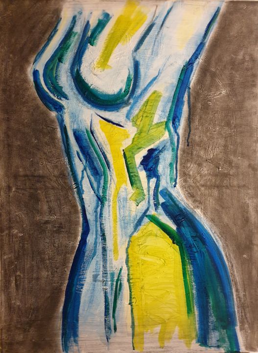Painting titled "Cuerpo" by Oumayma Cherif, Original Art, Acrylic