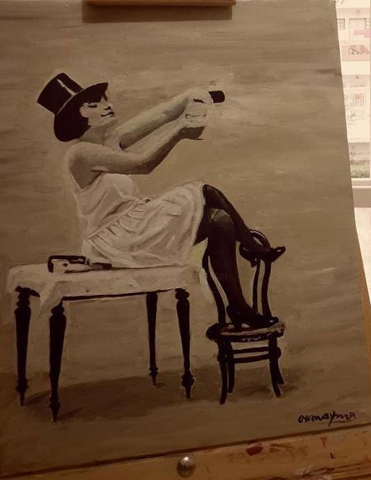 Painting titled "The roaring twenties" by Oumayma Khefifi, Original Artwork