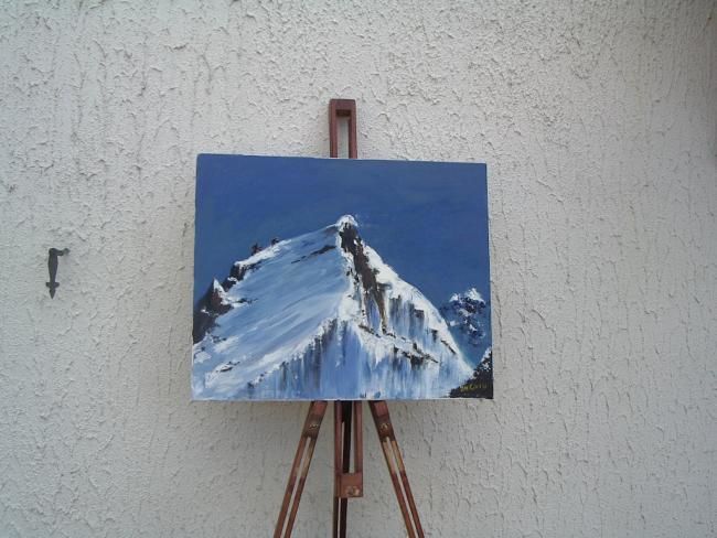 Painting titled "L'arête sommitale" by Ours Gris, Original Artwork