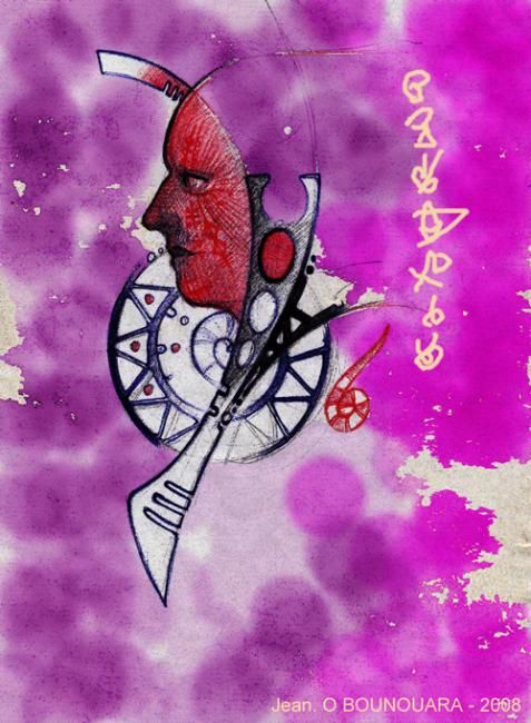 Painting titled "L’inconscience" by Ousama Bounouara, Original Art,