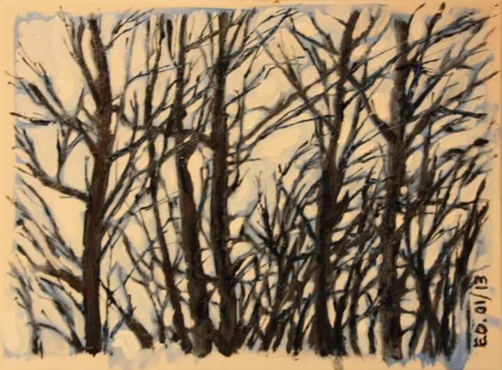 Peinture intitulée "Petit bois" par Emeric Outreman, Œuvre d'art originale,