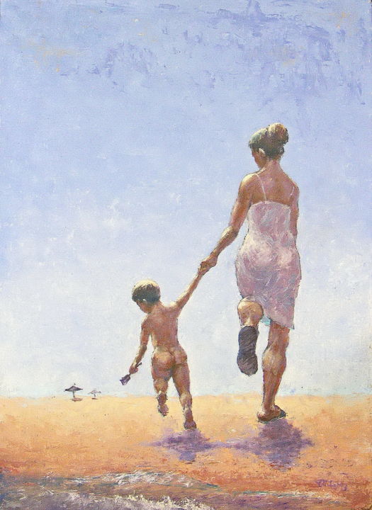 Painting titled "sunny day" by Ovidiu Tene, Original Art, Oil