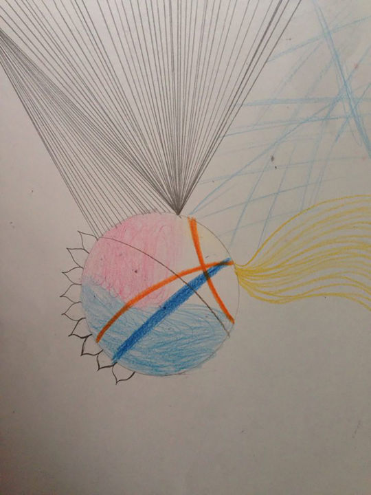 Dessin intitulée "Geo cyrcle" par Ovni Creator, Œuvre d'art originale, Crayon