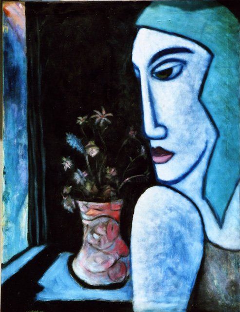 Painting titled "at the Window" by Bradley Owen, Original Artwork