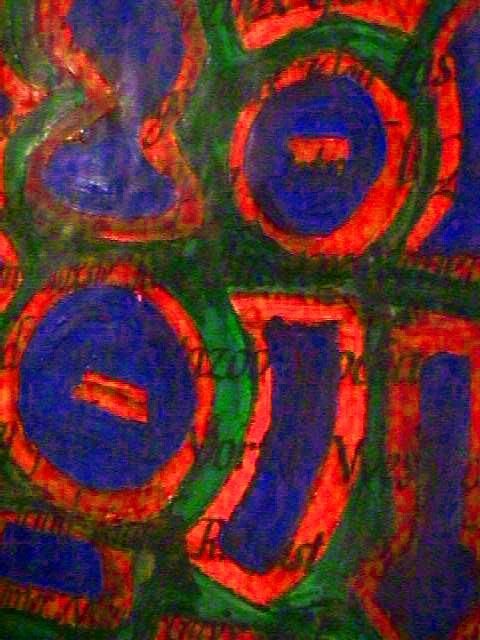 Painting titled "Hidden Words" by Owen Geronimo, Original Artwork
