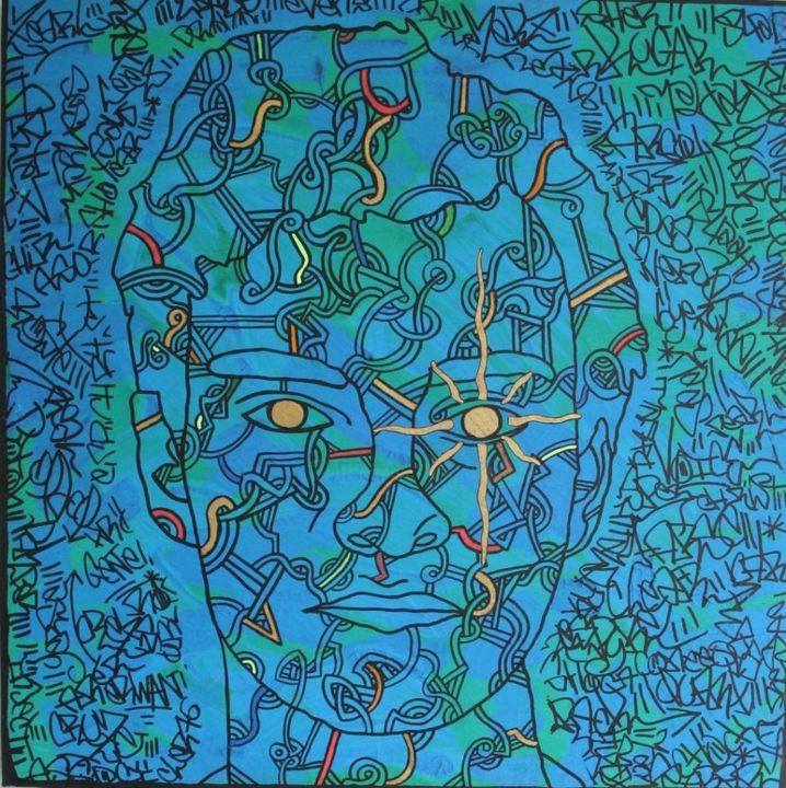 Painting titled "Tribu" by Alexis Ox6mor, Original Artwork, Acrylic