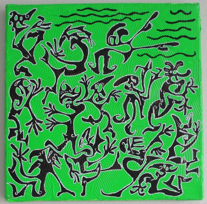 Pintura intitulada "Green" por Alexis Ox6mor, Obras de arte originais