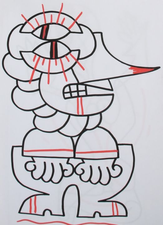 Dibujo titulada "Krissiste" por Alexis Ox6mor, Obra de arte original, Tinta