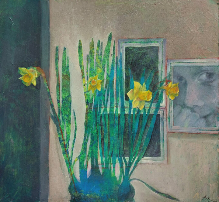 Peinture intitulée "Narcissus" par Oxana Antonenko, Œuvre d'art originale, Huile
