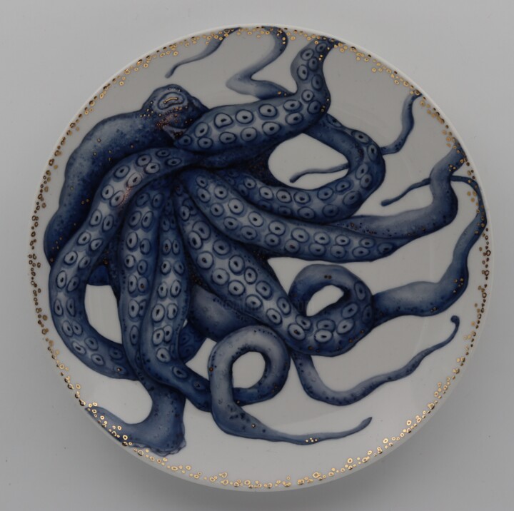 Sculpture titled "Octopus 1" by Oxana Kondratenko, Original Artwork, Clay