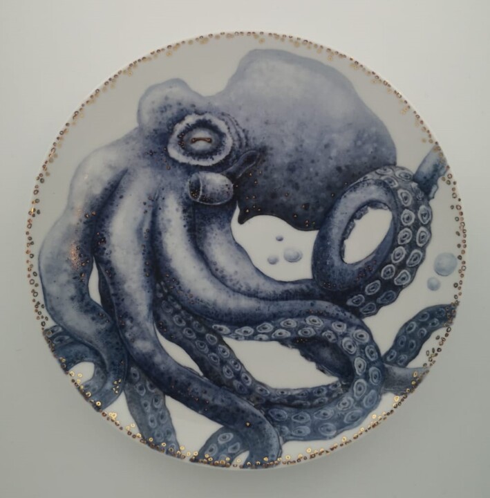 Sculpture intitulée "octopus 2" par Oxana Kondratenko, Œuvre d'art originale, Argile