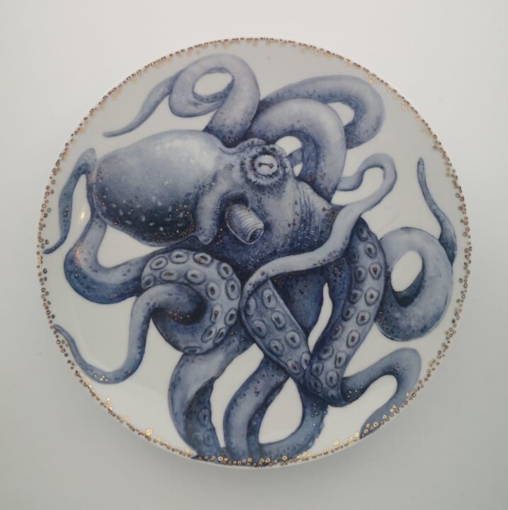 雕塑 标题为“Octopus like a flow…” 由Oxana Kondratenko, 原创艺术品, 粘土
