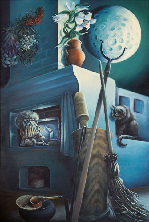 Картина под названием "УГОЛ КОЛДУНЬИ" - Оксана Левинцова, Подлинное произведение искусства, Масло