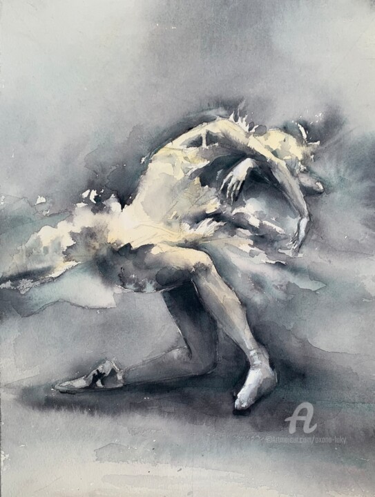 Картина под названием "“Prima”" - Oxana Luky, Подлинное произведение искусства, Акварель