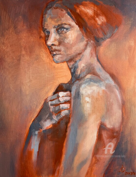 Painting titled "“Something you can'…" by Oxana Luky, Original Artwork, Oil