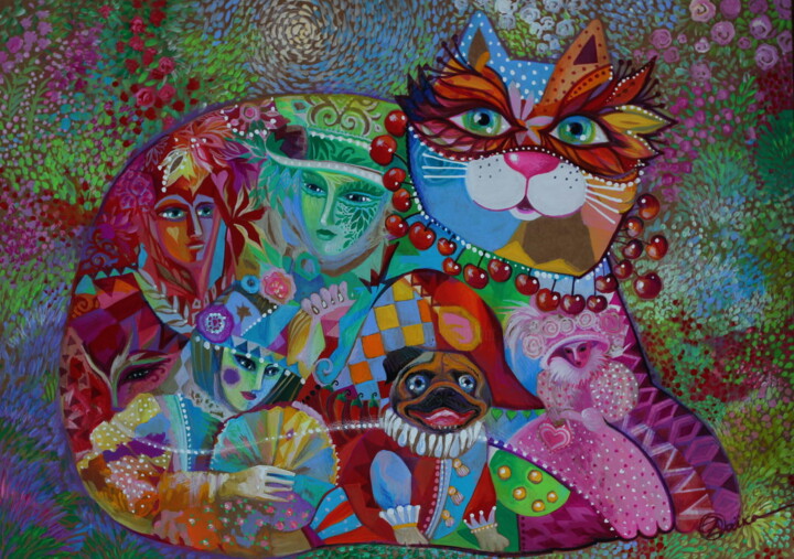 Painting titled "Carnaval" by Oxana Zaika, Original Artwork, Gouache