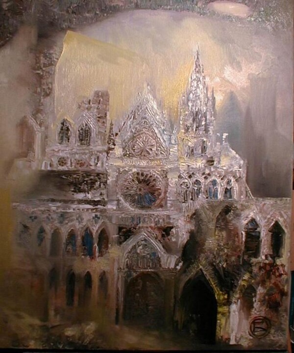 Painting titled "Cathedrale" by Oxana Zaika, Original Artwork