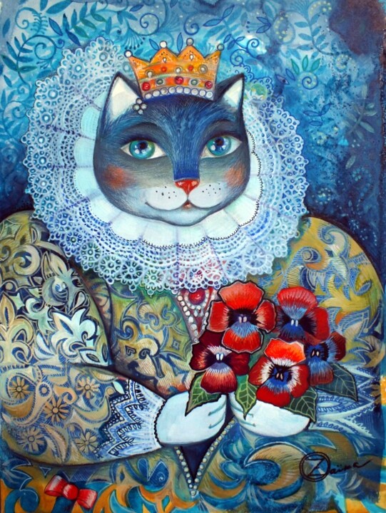 Peinture intitulée "Reine" par Oxana Zaika, Œuvre d'art originale, Huile