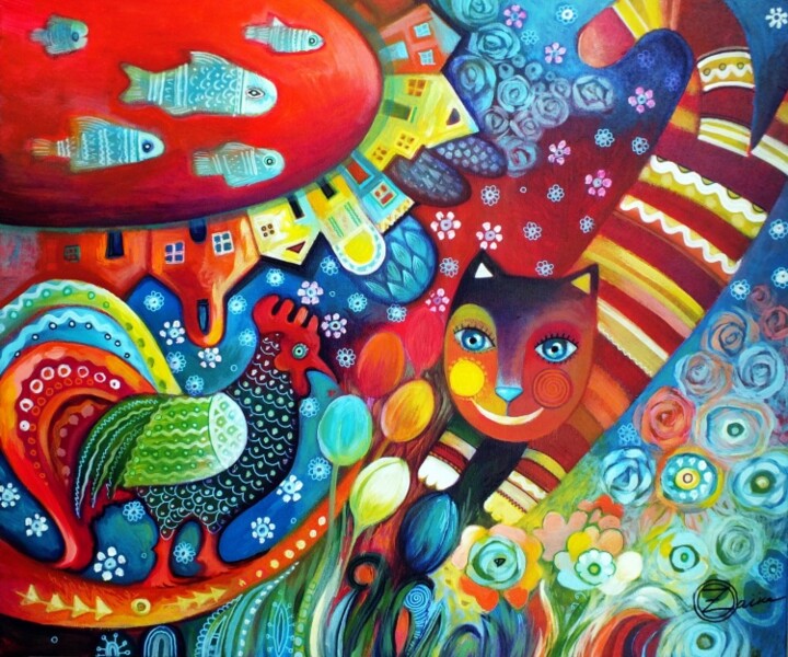 "été rouge" başlıklı Tablo Oxana Zaika tarafından, Orijinal sanat, Petrol