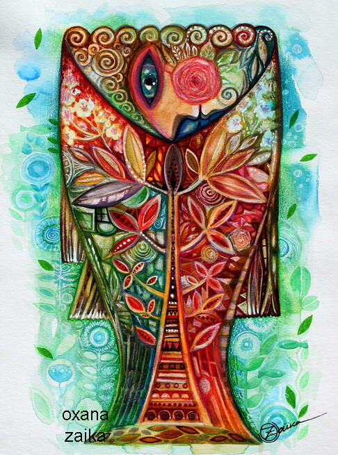 Peinture intitulée "magic old fish" par Oxana Zaika, Œuvre d'art originale, Aquarelle