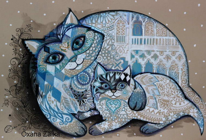 Peinture intitulée "Venice in snow" par Oxana Zaika, Œuvre d'art originale, Aquarelle