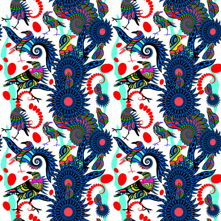 Grafika cyfrowa / sztuka generowana cyfrowo zatytułowany „pattern №279” autorstwa Oxana Kolyagina, Oryginalna praca, 2D prac…