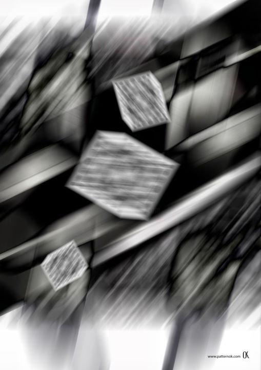 Digitale Kunst mit dem Titel "black and white №324" von Oxana Kolyagina, Original-Kunstwerk, Digitale Malerei
