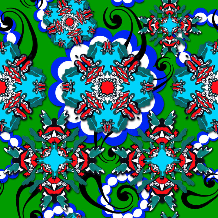 Digital Arts titled "design pattern № 504" by Oxana Kolyagina, Original Artwork, Digital Painting