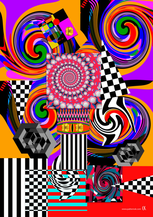 Digital Arts titled "graphic abstraction…" by Oxana Kolyagina, Original Artwork, Digital Painting