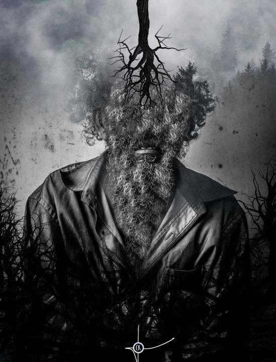 Digital Arts titled "Beard forest" by Oxana Kolyagina, Original Artwork, Collages