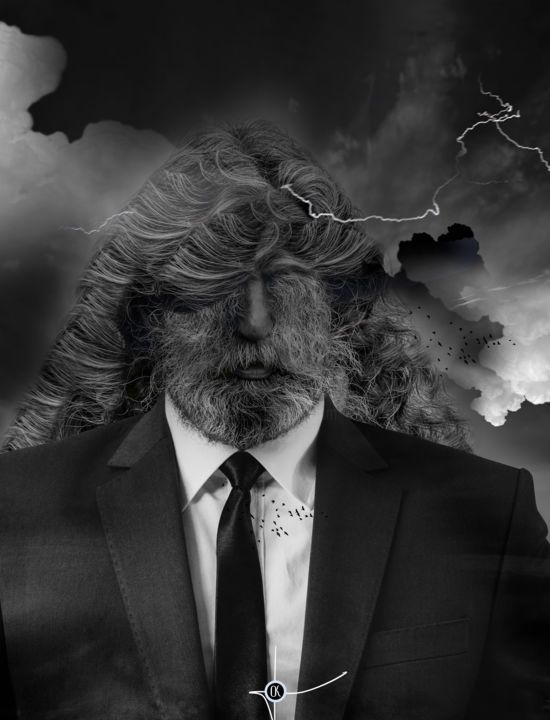 Digital Arts με τίτλο "Beard storm" από Oxana Kolyagina, Αυθεντικά έργα τέχνης, Ψηφιακή ζωγραφική